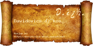 Davidovics Ákos névjegykártya