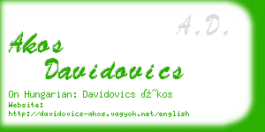 akos davidovics business card